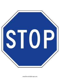 Blue Stop Sign