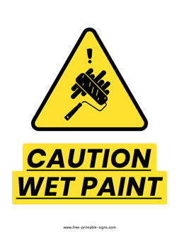Caution Wet Paint Sign