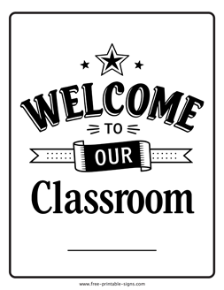 Classroom Welcome Sign