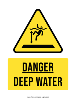 Danger Deep Water Sign