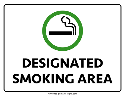 Designated Smoking Area Sign