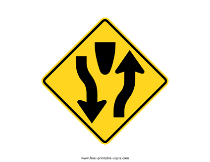 Divided Highway Sign