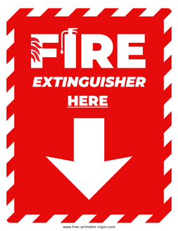 Fire Extinguisher Here Sign