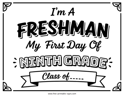 First Day of Ninth Grade Sign