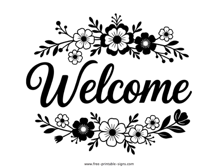 Floral Welcome Sign