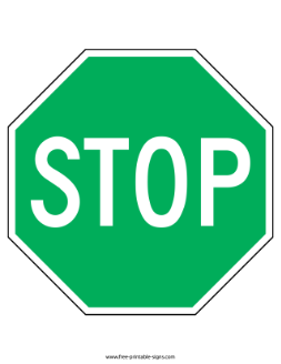 Green Stop Sign