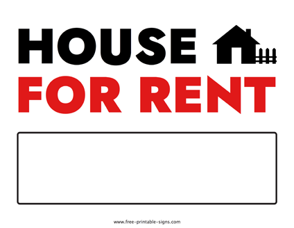 House for Rent Sign