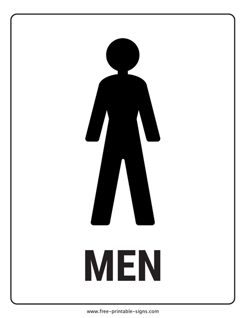 Mens Restroom Sign Printable