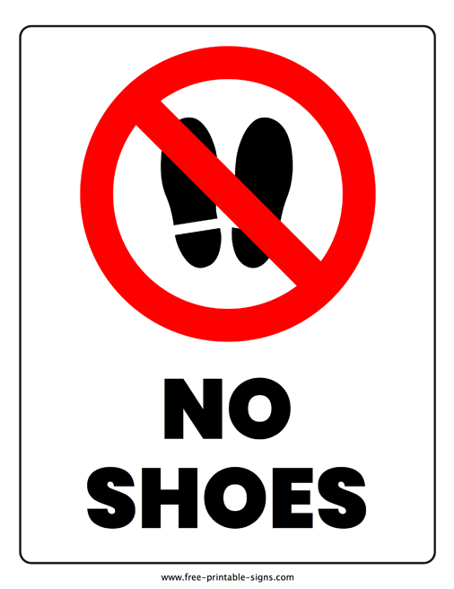 Bereich Artikel Gruppe No Sneakers Sign Genehmigung Reise Heute