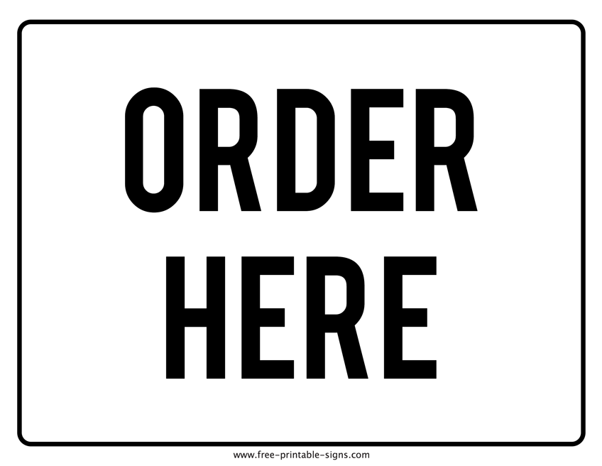 Free Printable Restaurant Signs