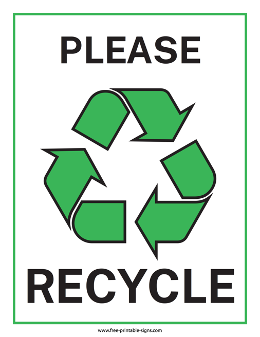 Free Printable Recycle Symbol