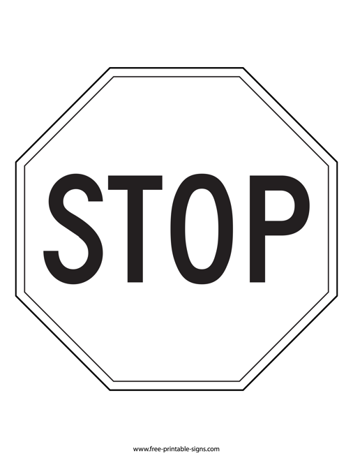 black and white stop signs