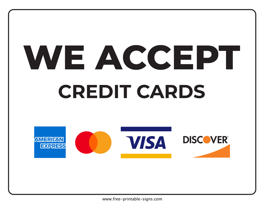 Free Printable Credit Card Signs Printable Word Searches