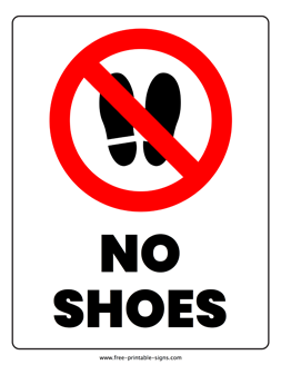 No Shoes Sign