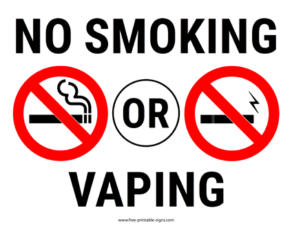 No Smoking Or Vaping Sign