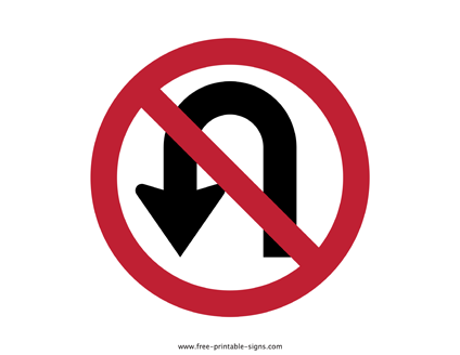 No U-turn Sign