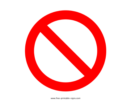 Not Allowed Sign