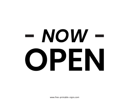 Now Open Sign