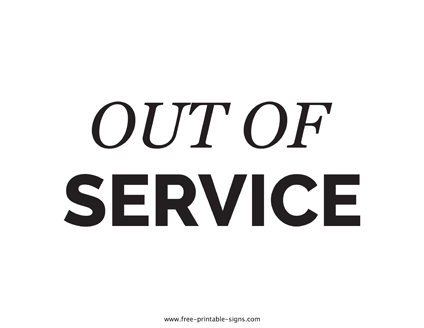 Out of Service Sign Template