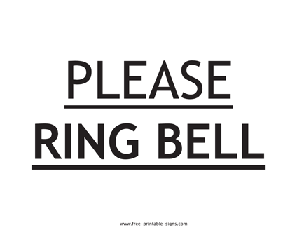 Please Ring Bell Sign