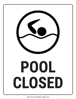 Pool Closed Sign