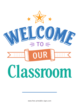 Printable Classroom Welcome Sign PDF