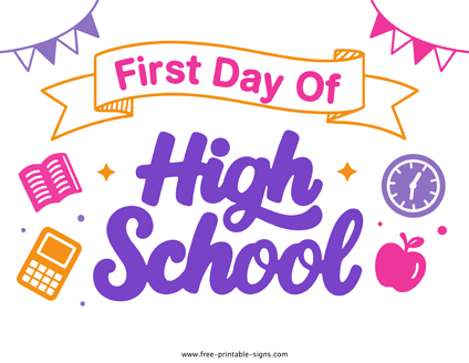 Printable First Day of High School PDF