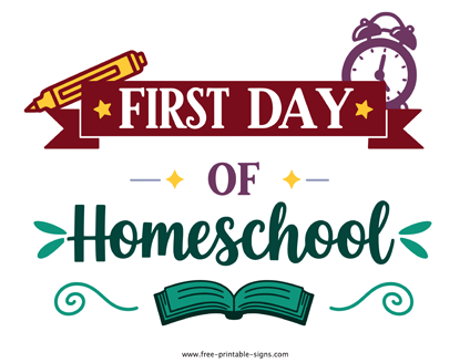 Printable First Day of Homeschool PDF