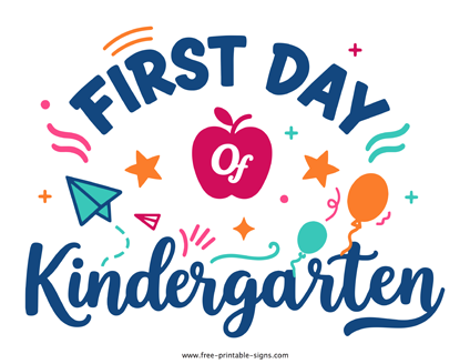 Printable First Day of Kindergarten PDF