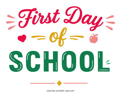 Printable First Day of School PDF