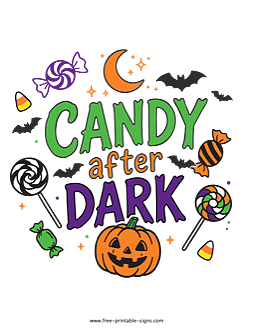 Printable Halloween Candy Sign PDF
