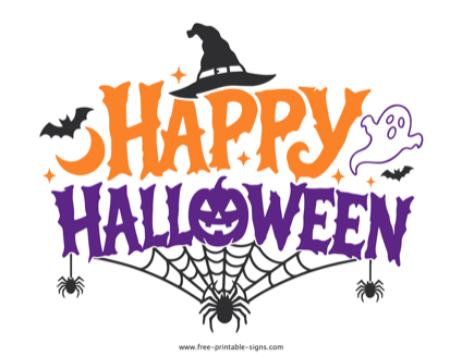 Printable Happy Halloween Sign PDF