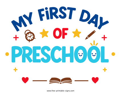 Printable My First Day of Preschool PDF