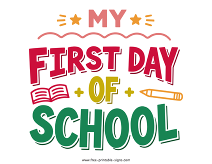 Printable My First Day of School PDF