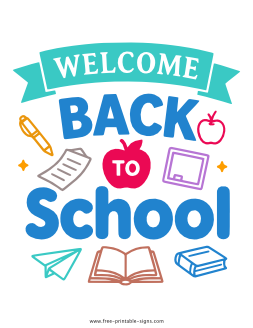 Printable Welcome Back to School Sign PDF