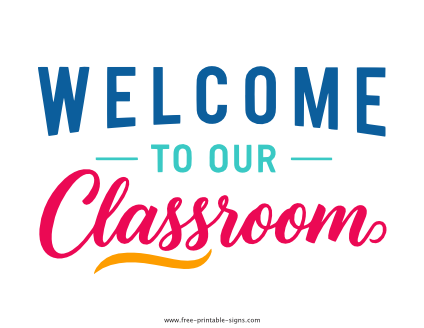 Printable Welcome to Our Classroom Sign PDF