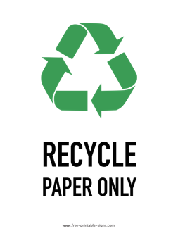 Paper Recycling Sign
