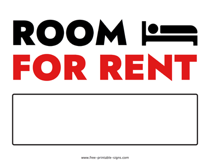 Room for Rent Sign