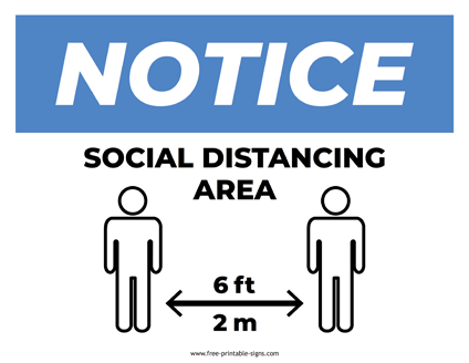 Social Distancing Area Sign
