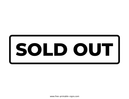Sold Out Sign Template
