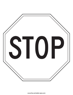 Stop Sign Black and White
