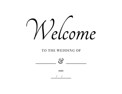 Wedding Welcome Sign