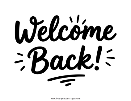 Welcome Back Sign PDF