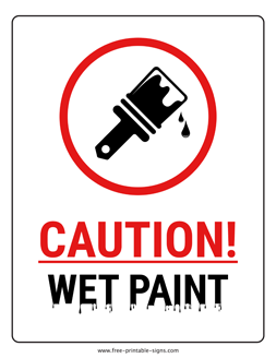 Printable Wet Paint Sign – Free Printable Signs