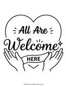 All Are Welcome Here Sign