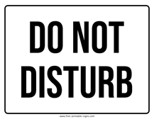 Do Not Disturb Sign