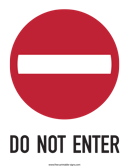 Do Not Enter Sign Template