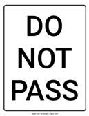 Do Not Pass Sign