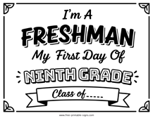 First Day of Ninth Grade Sign