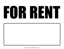 For Rent Sign Template
